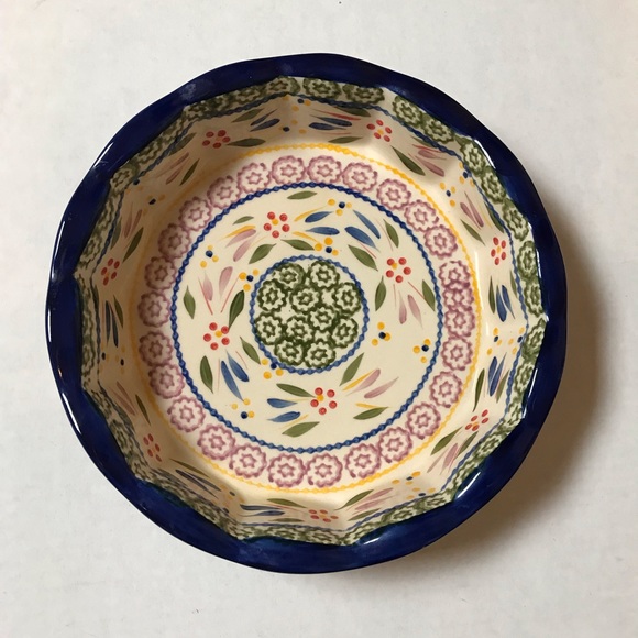 Temptations by Tara Other - Temptations Old World 9” Blue Fluted Pie Plate
